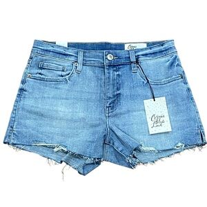 NWT Cosmic Blue Love Cut Off Denim Jeans 3” Shorts Size 28